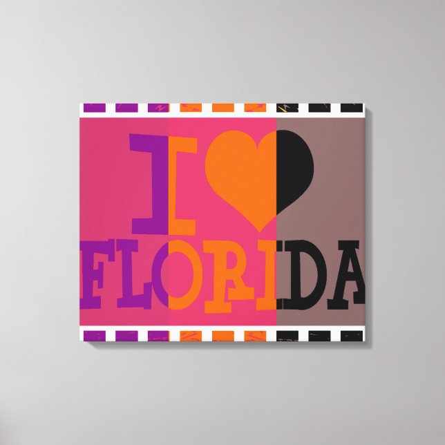 I kärlek Florida - Pop art 3 Canvastryck (Framsida)