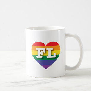 I Kärlek Florida Rainbow Heart Kaffemugg