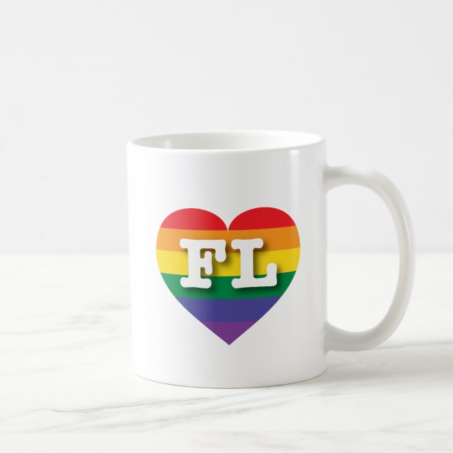 I Kärlek Florida Rainbow Heart Kaffemugg (Höger)