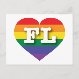 I Kärlek Florida Rainbow Heart Vykort