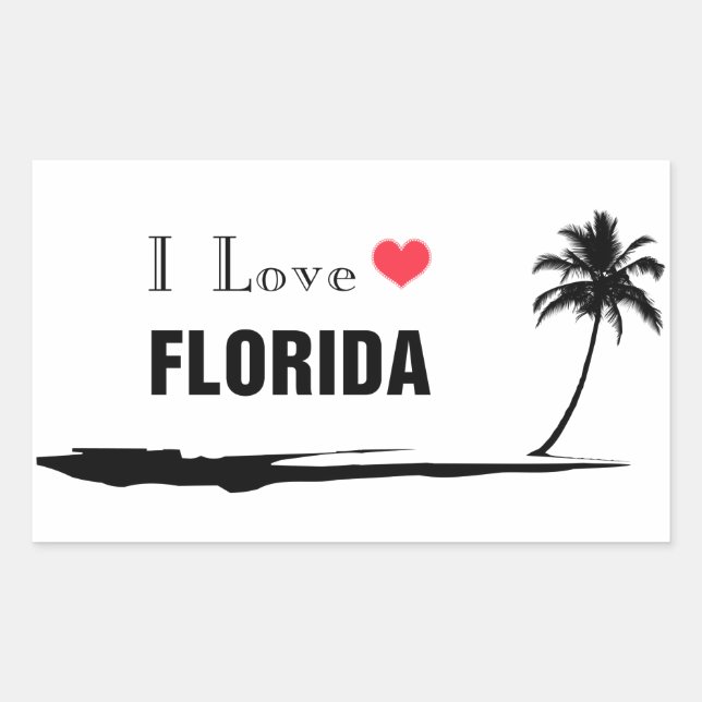 I Kärlek Florida Rektangulärt Klistermärke (Framsida)