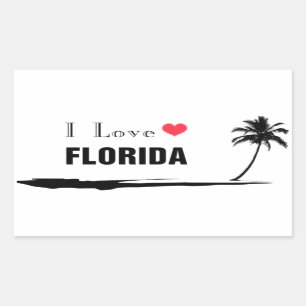 I Kärlek Florida Rektangulärt Klistermärke