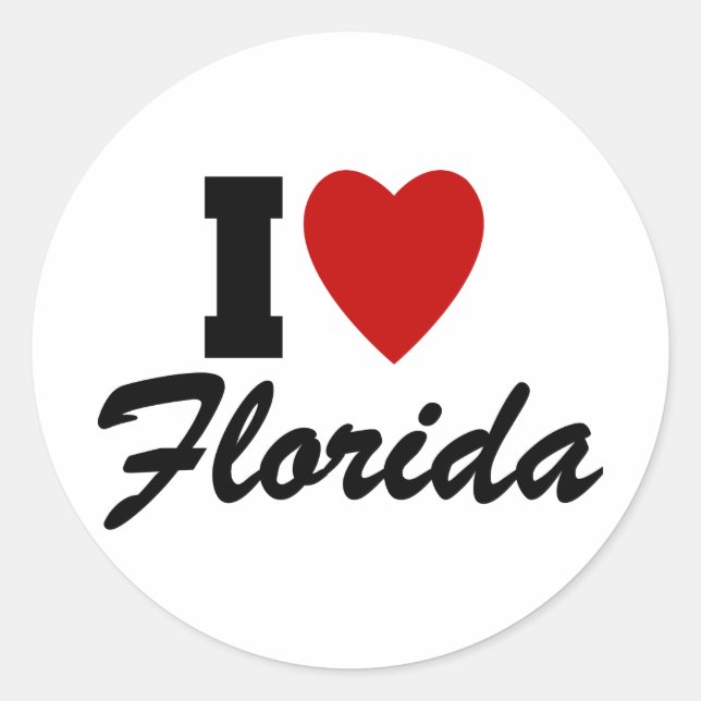 I Kärlek Florida Runt Klistermärke (Framsida)