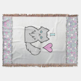 I Kärlek Fluffy White Kattunge Filt