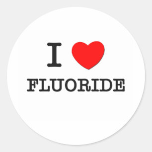 I Kärlek Fluorid Runt Klistermärke