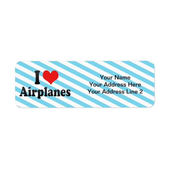I Kärlek-flygplan Returadress Etikett (Framsidan)