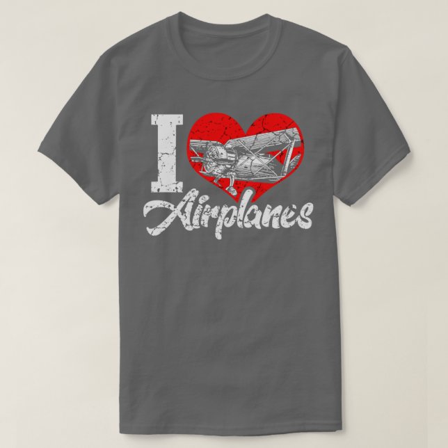 I Kärlek-flygplan T Shirt (Design framsida)