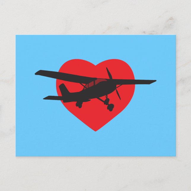 I Kärlek-flygplan Vykort (Framsida)