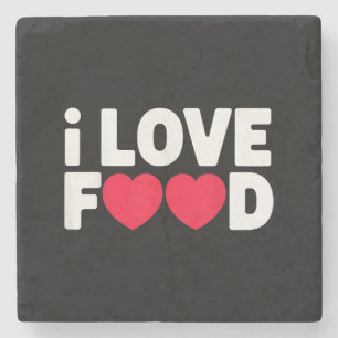 I Kärlek Food Funny Foodie Gift för manar Stenunderlägg
