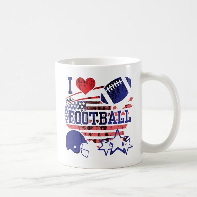 I Kärlek Football (amerikansk fotboll) Kaffemugg (Höger)