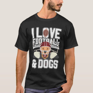 I Kärlek Football and Hundar Cute Puppy Hund Spo T Shirt
