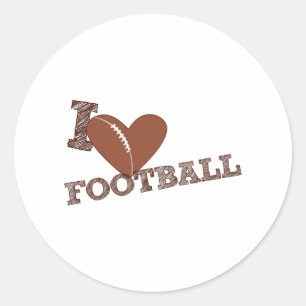I Kärlek Football Runt Klistermärke
