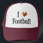 I Kärlek Football Truckerkeps<br><div class="desc">Så glad att det är fotbollssäsongen igen. Hjärtformad fotboll! Jag gillar fotbollsgåvor.</div>