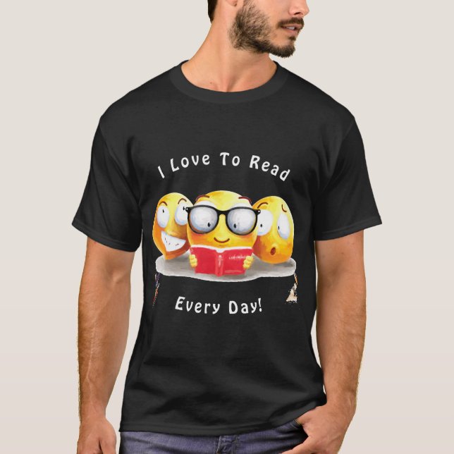 I Kärlek för att läsa Bokar Reader T Shirt (Framsida)