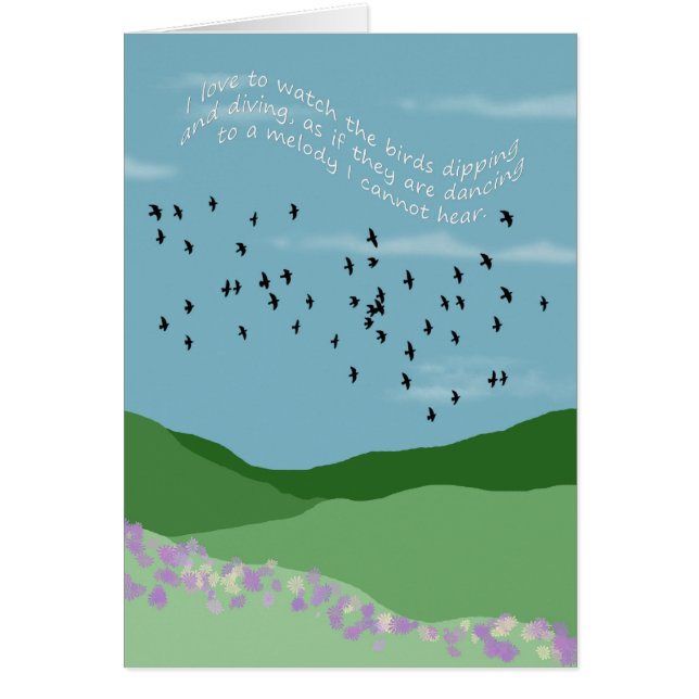i kärlek för att övervaka fåglarna hälsningskort (Framsidan)