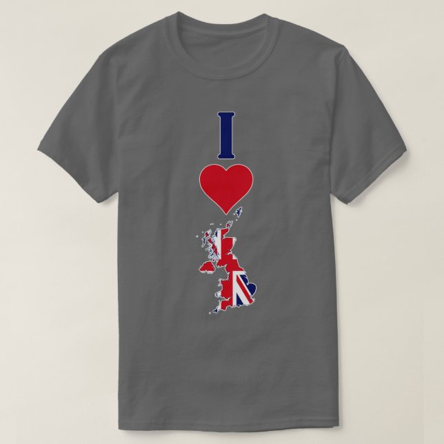 I Kärlek, Förenade kungarikets Lodrät I Heart UK F T Shirt (Design framsida)