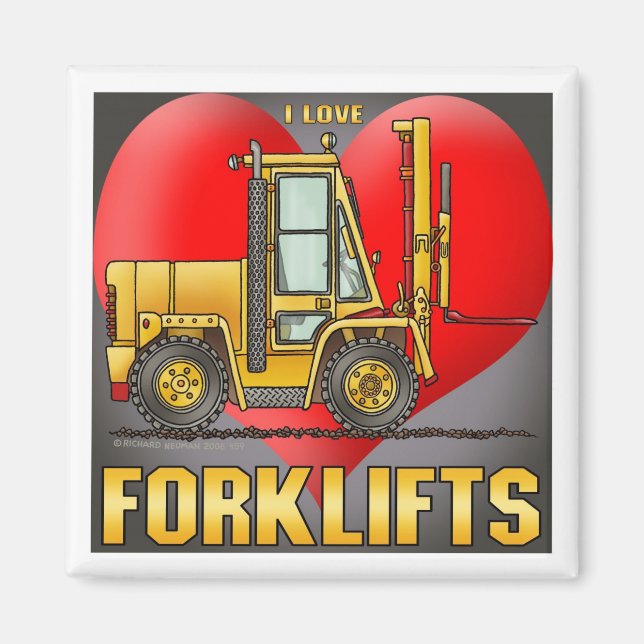 I Kärlek Forklift Lastbilar Magnet (Framsidan)