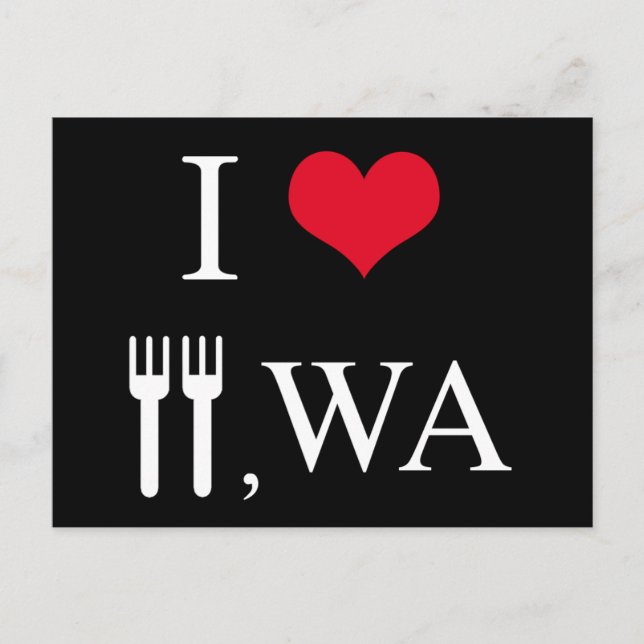 I Kärlek Forks, WA Vykort (Framsida)