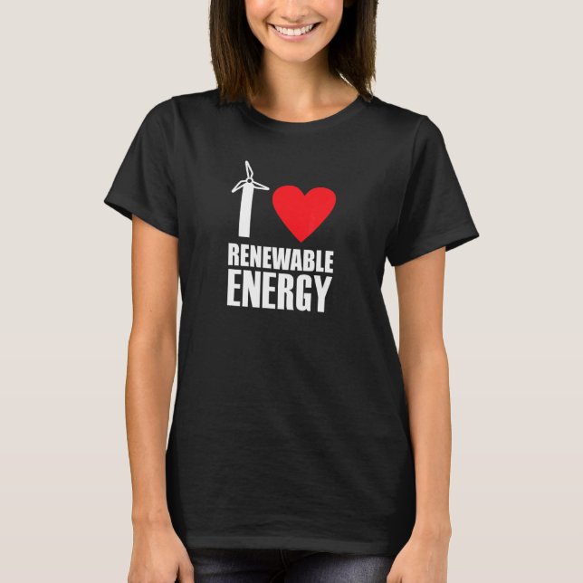 I Kärlek förnybar energi T Shirt (Framsida)