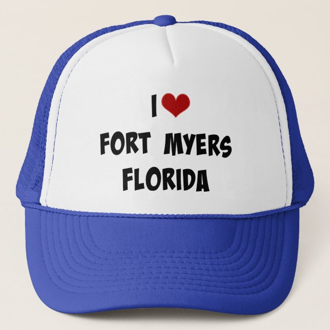 I Kärlek Fort Myers, Florida Truckerkeps (Framsida)