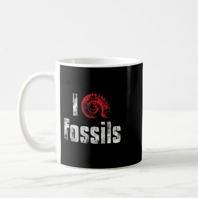 I Kärlek Fossils Fossil Hunting Geolog Kaffemugg (Vänster)