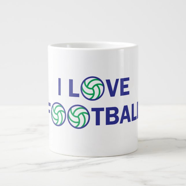 I kärlek-fotboll jumbo mugg (Framsidan)
