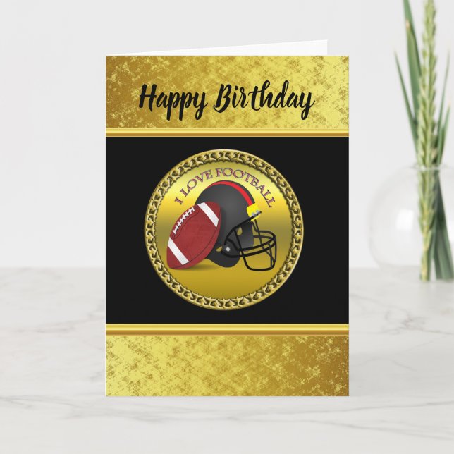 I kärlek-fotboll med fotboll och hjälm kort (Framsida)