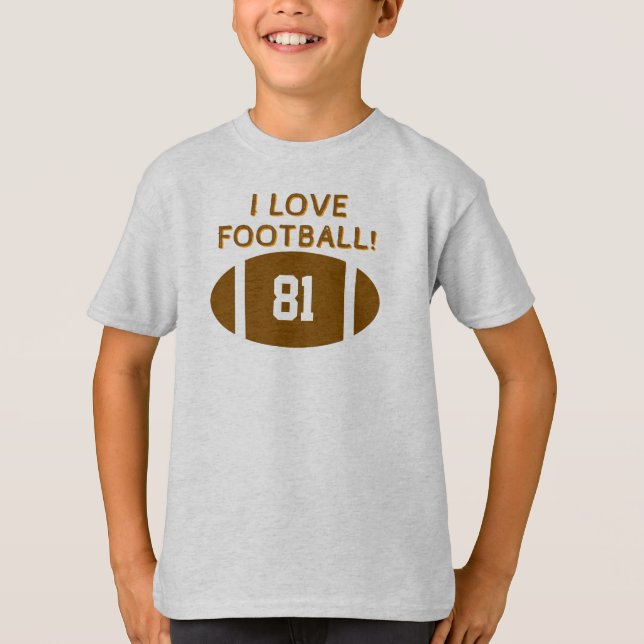I Kärlek fotbollsspelarnummer T Shirt (Framsida)
