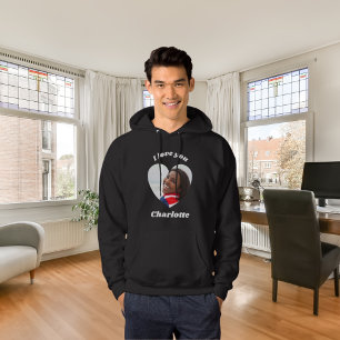 I kärlek, foto du namn hjärta hoodie