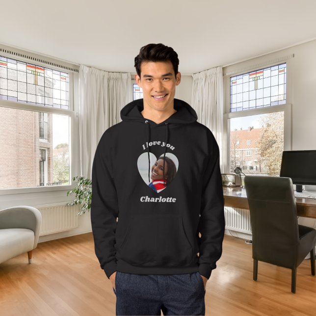 I kärlek, foto du namn hjärta hoodie (Skapare uppladdad)