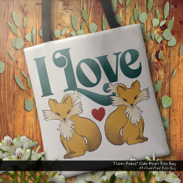 I Kärlek Foxes Cute Heart Tygkasse
