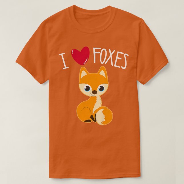 I KÄRLEK FOXES Funny Fo Älskare Tonåring Tween Gir T Shirt (Design framsida)