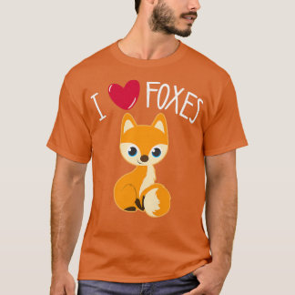 I KÄRLEK FOXES Funny Fo Älskare Tonåring Tween Gir T Shirt
