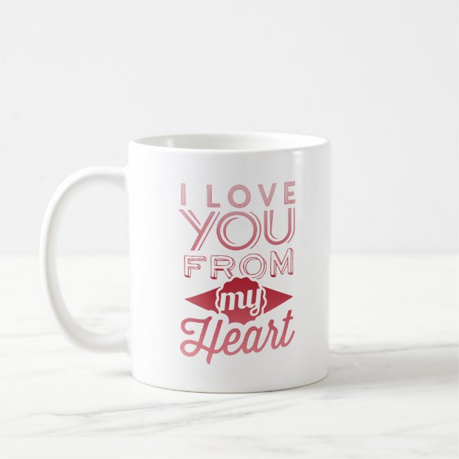 i kärlek från mitt hjärta kaffemugg (Vänster)