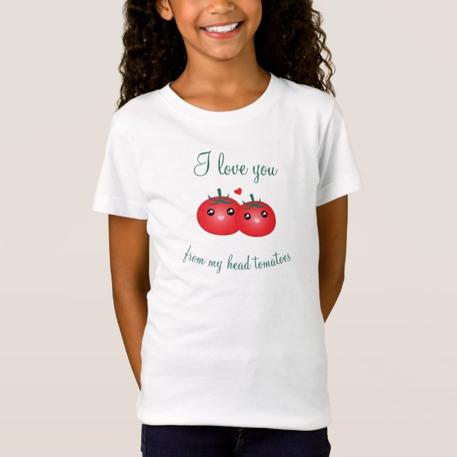 I Kärlek från mitt huvud Tomater Cute Fruit Pun Tröja (Framsida)