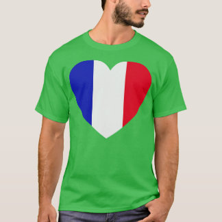 I Kärlek Frankrike HeartShaped Fransk Flagga T Shirt