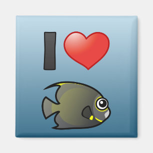 I Kärlek Fransk Angelfish Magnet