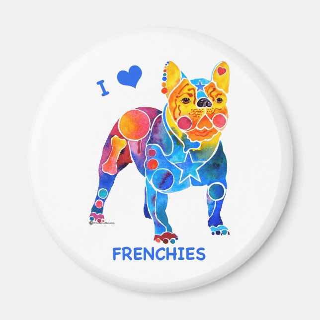 I Kärlek Fransk Bulldog Magnet (Framsidan)