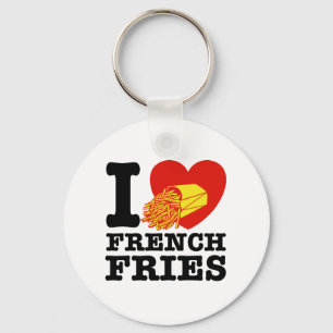 I Kärlek Fransk Fries Nyckelring