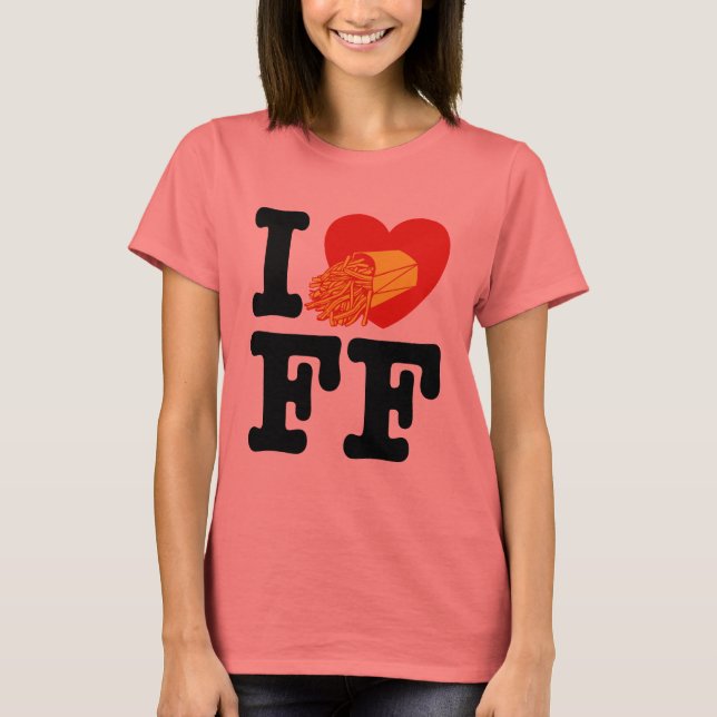I Kärlek Fransk Fries T Shirt (Framsida)