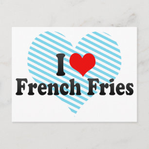I Kärlek Fransk Fries Vykort