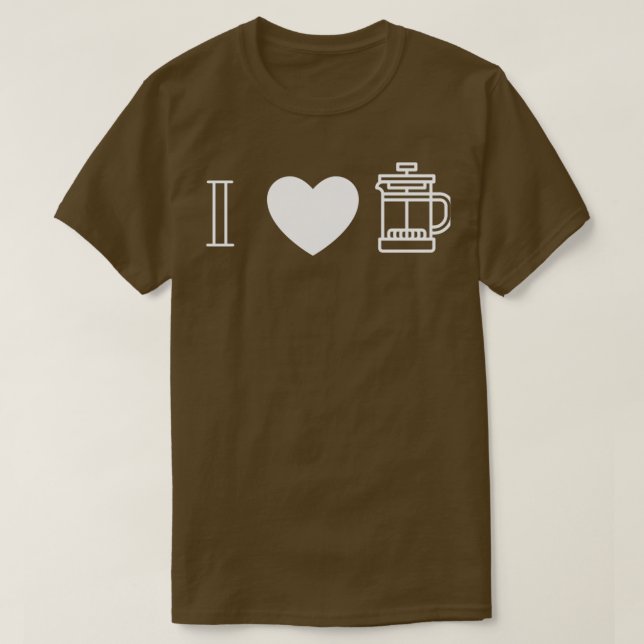I kärlek Fransk Press 2 T Shirt (Design framsida)