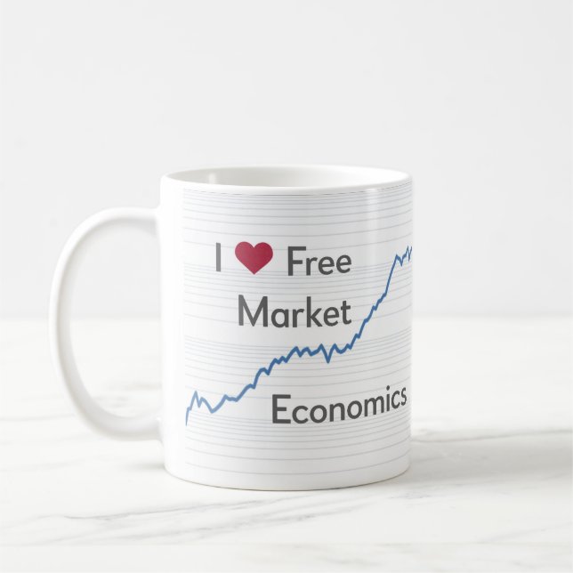 I Kärlek Free Market Economics lustiga Kaffemugg (Vänster)