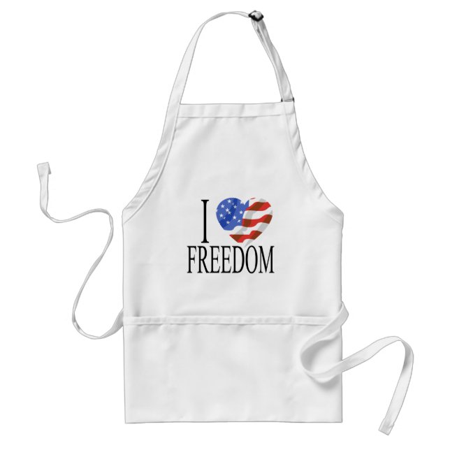 I Kärlek Freedom US Flagga Heart American Free Förkläde (Framsidan)