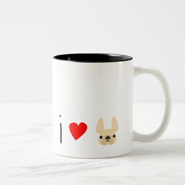 I Kärlek Frenchies / Cream Två-Tonad Mugg (Höger)