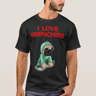 I Kärlek Frenchies Cute Fransk Bulldog T Shirt