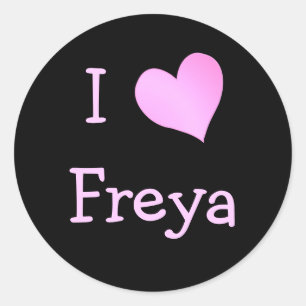 I Kärlek Freya Runt Klistermärke