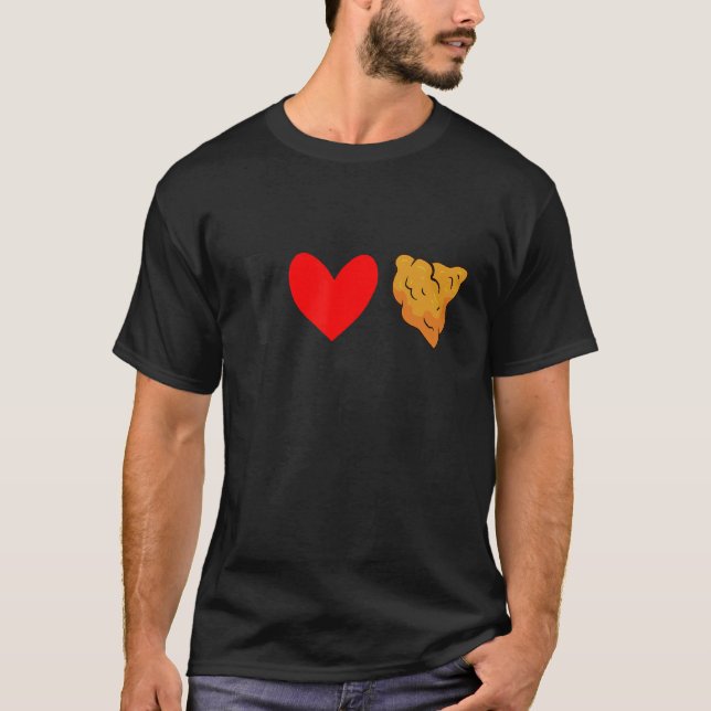 I Kärlek Fried Chicken Fried Chicken T Shirt (Framsida)