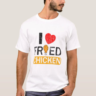 I Kärlek Fried Chicken Funny Eater Älskare Graphic T Shirt