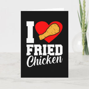 I Kärlek Fried Chicken Funny Eater Graphic Kort